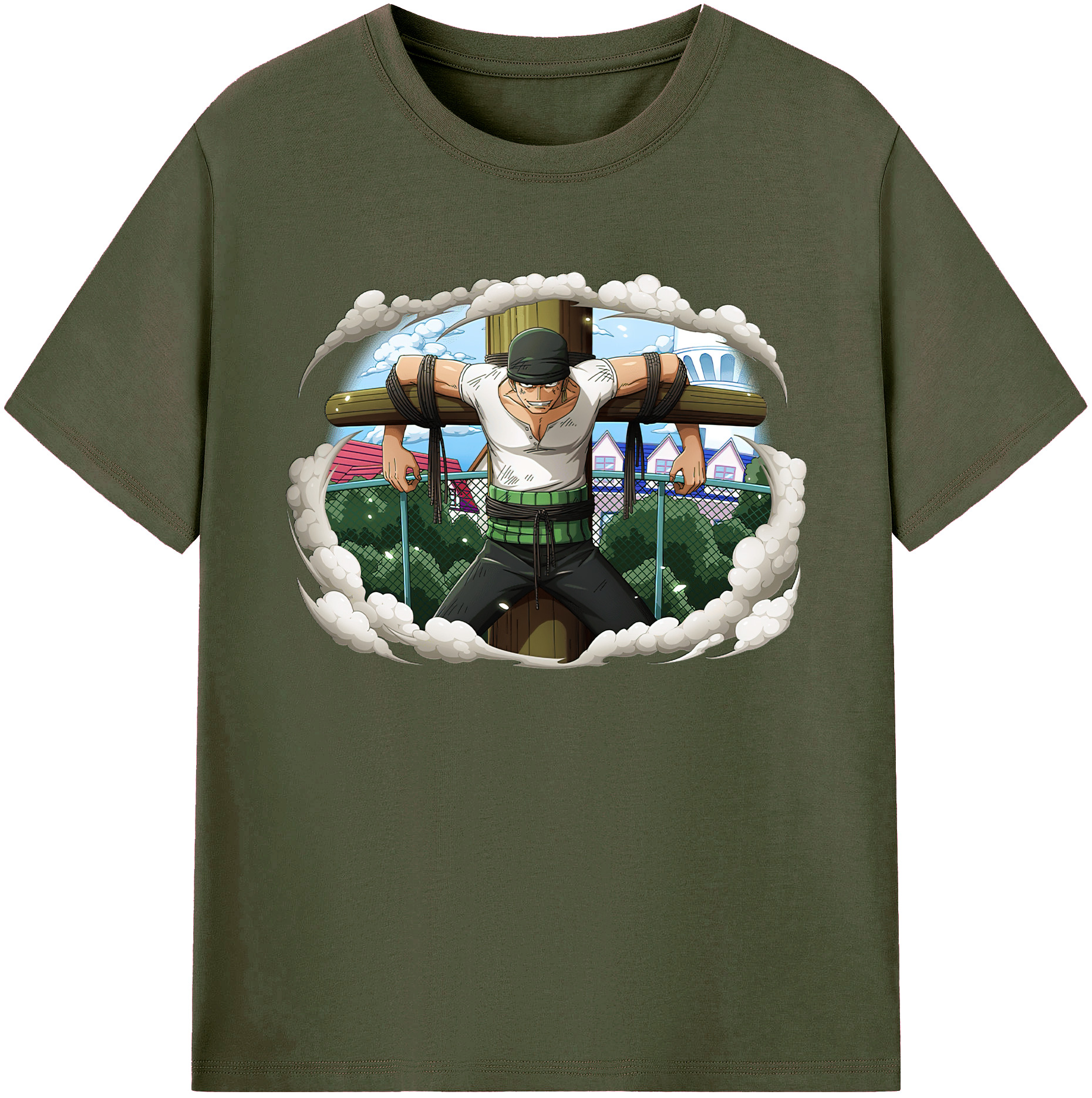 ワンピース ロロノア・ゾロ ONE PIECE Roronoa Zoro 綿100％ メンズ半袖Tシャツ｜肌触りやわらか＆通気性